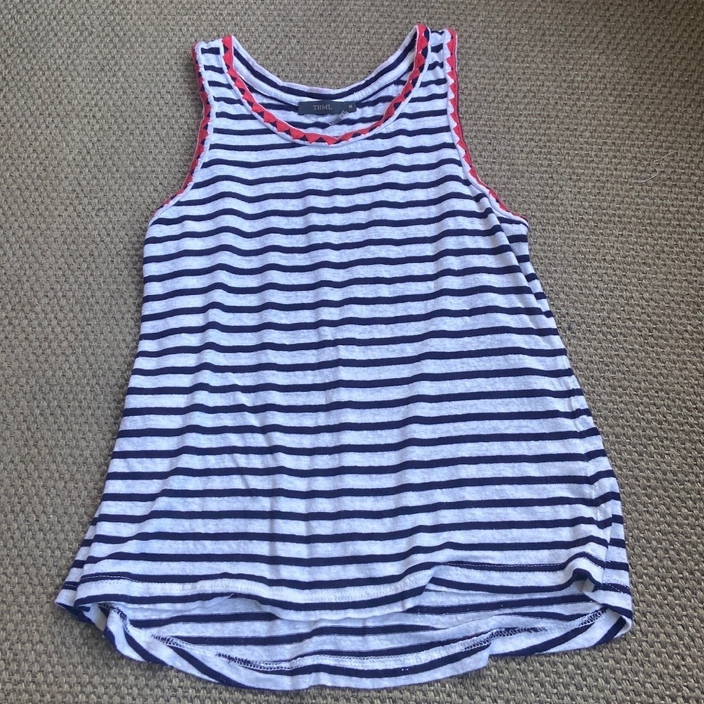 THML Linen Blend Summer Striped Tank Women's Size M